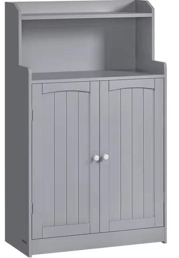 Witte Badkamerkast met Deuren en 2 Open Planken – 100 cm, Huis en Inrichting, Keuken | Keukenelementen, Verzenden, Nieuw