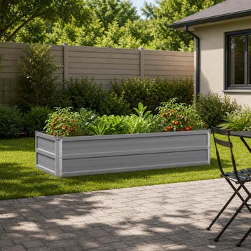 vidaXL Verhoogd Tuinbed Grijs 100 x 40 x 24 cm koudgewalst, Minder dan 30 cm, Verzenden, Minder dan 60 cm, Nieuw