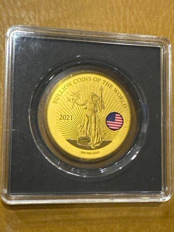 Tsjaad. 5000 Francs 2021 Liberty USA, 1/200 Oz (.999)