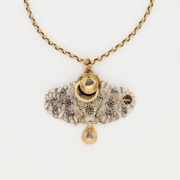 Halsketting - 18 karaat Geel goud Diamant (Natuurlijk), Sieraden, Tassen en Uiterlijk, Kettingen, Nieuw