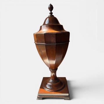 Keukencontainer - Hout - Bestekhouder voor urn, Antiek en Kunst