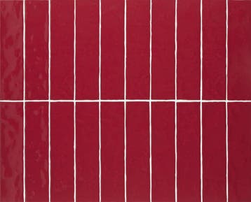 Wandtegel Equipe Handvorm Langwerpig Ritmo Rood Glans 7,5x30, Doe-het-zelf en Verbouw, Nieuw, 20 tot 40 cm, 10 m² of meer, Wandtegels