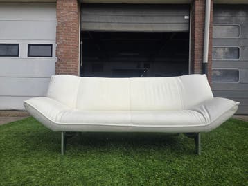 LEOLUX Tango bank relax design 3 zit bankstel wit leer, Design, Driepersoons, Rechte bank, Leer