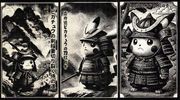 Æ (XX-XXI) - Samurai Pikachu (2026) – Rare Triptych |, Nieuw