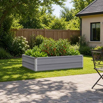 vidaXL Verhoogd Tuinbed Grijs 100 x 80 x 24 cm koudgewalst, Minder dan 30 cm, Verzenden, Nieuw, Metaal