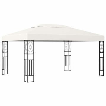 vidaXL Prieel 3x4 m stof crème, Verzenden, Nieuw