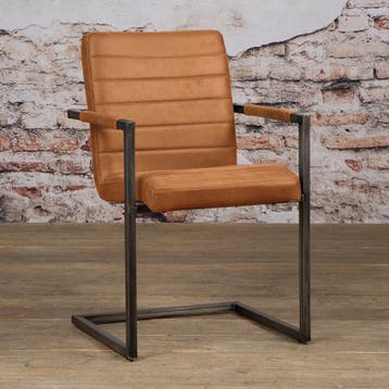 *WOONWINKEL* Tower Living Rocca Stoere Eetkamerstoel Microve, Verzenden, Nieuw, Bruin, Stof