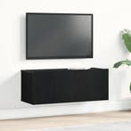 vidaXL TV-kast Wandgemonteerd Zwart Eiken 80 x 30 x 30 cm, Minder dan 50 cm, Verzenden, Nieuw, Minder dan 100 cm