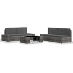 vidaXL 5-delige Loungeset poly rattan grijs, 5 zitplaatsen, Nieuw, Loungeset, Verzenden
