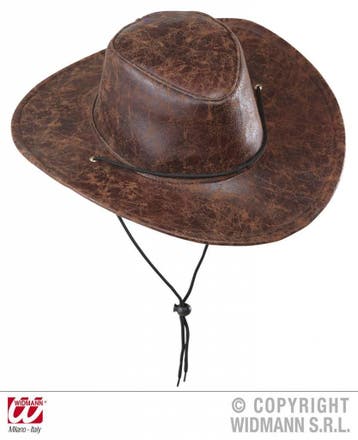 Cowboy hoed lederlook bruin new, Ophalen of Verzenden, Nieuw