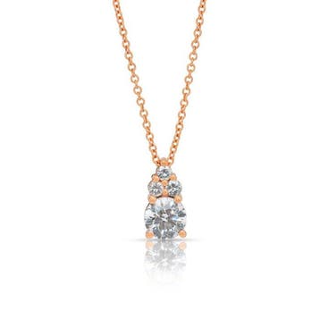 Ketting met hanger - 18 karaat Roségoud - 0.84ct. tw.