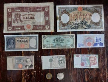 Italië. - 8 banconote Lire Serie completa lire 1000 incluse