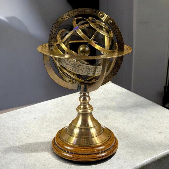 Celestial and terrestrial globes - Armillarium en brons -, Antiek en Kunst, Curiosa en Brocante