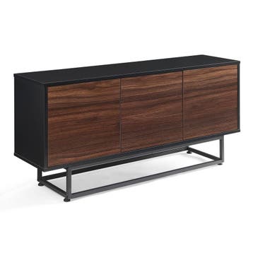 Commode Boxholm 120x30x55 cm zwart en walnootkleurig [en.cas, Verzenden, Nieuw