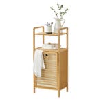 [en.casa] Bamboe wasmand Rendalen met plank 40x30x95 cm, Verzenden, Nieuw