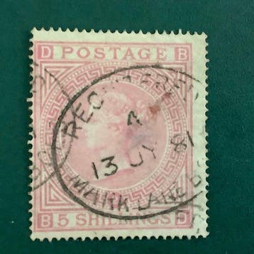 Verenigd Koninkrijk 1867 - 5 Schilling Queen Victoria met, Gestempeld