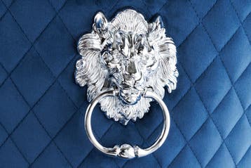 Design barkruk CASTLE DELUXE koningsblauw fluweel zilver, Ophalen of Verzenden, Nieuw