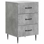 vidaXL Nachtkastje met lade Betongrijs 43 x 41 x 66,5 cm, Minder dan 45 cm, Verzenden, Nieuw, 55 tot 70 cm
