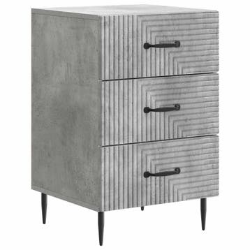 vidaXL Nachtkastje met lade Betongrijs 43 x 41 x 66,5 cm, Minder dan 45 cm, Verzenden, Nieuw, 55 tot 70 cm