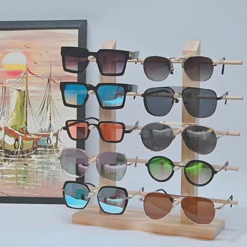 Houten Brillen Display Standaard - 5 Lagen Opbergrek voor Zo, Verzenden, Nieuw