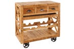 Industriële barkast BODEGA 86 cm mangohouten serveerwagen, Huis en Inrichting, Woonaccessoires | Wijnrekken, Ophalen of Verzenden