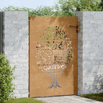 vidaXL Poort 85x150 cm boomontwerp cortenstaal, Verzenden, Nieuw