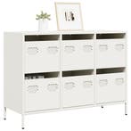 vidaXL Dressoir 101,5x39x73,5 cm koudgewalst staal wit, Verzenden, Nieuw, Metaal