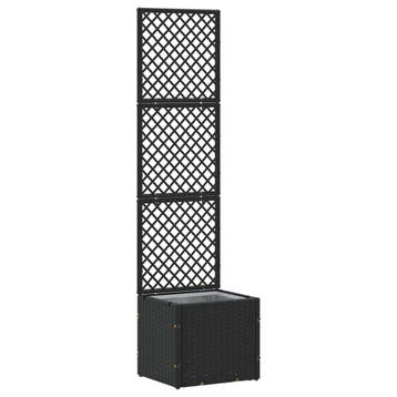 vidaXL Tuin Trellis Planter Zwart 35 x 30 x 135 cm Metaal, Verzenden, Minder dan 60 cm, Nieuw, Metaal