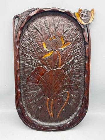 Antiek houten dienblad - Dienblad - Hout - dienblad met