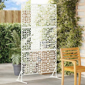 vidaXL Privacyscherm 100 x 50 x 180 cm Staal Wit, Verzenden, Nieuw, IJzer