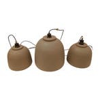 Set van 3 hanglampen, betoncire look, kurk look binnenkant,, Ophalen of Verzenden