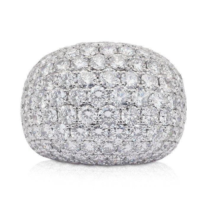 Ring - 18 karaat Witgoud - 13.88ct. tw. Diamant (Natuurlijk), Sieraden, Tassen en Uiterlijk, Ringen