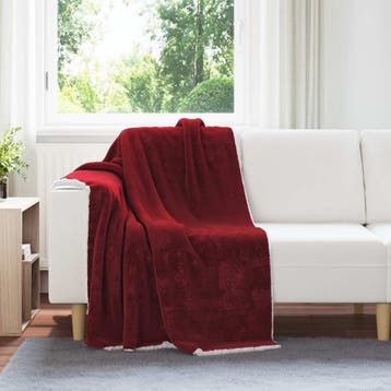 vidaXL plaid Bordeaux Rood 130 x 150 cm 1 kg Fleece, Verzenden, Nieuw, Rood