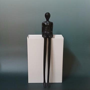 sculptuur, Homme assis - 36 cm - fontein