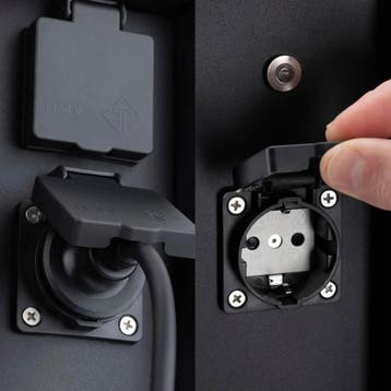 Buitenstopcontact Charge 4 tuinstopcontact zwart dubbel, Zwart, Overige materialen, Verzenden, Nieuw
