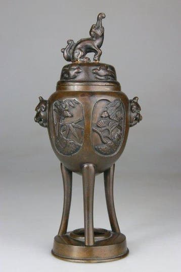 Vaas met deksel - Gebrand Parfum Meiji XIXe eeuw - Japans -