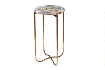 Ronde bijzettafel NOBLE I 35cm edelsteen agaat opvouwbaar, Ophalen of Verzenden, Nieuw
