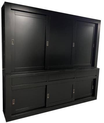 Buffetkast design zwart Enschede met dichte deuren 240cm, Ophalen of Verzenden, Nieuw