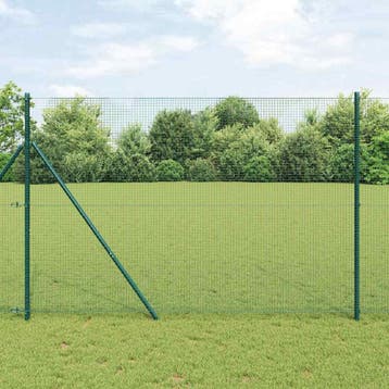 vidaXL gelast draadhek met grondbevestiging 10 x 1,5 m Groen, Verzenden, Nieuw, IJzer