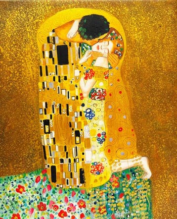 Ekaterina Dzuba (1982) - The Kiss – Tribute to Gustav Klimt, Antiek en Kunst