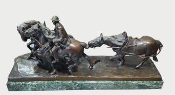 Hans GURADZE (1861-1922) - sculptuur, Retour des champs - 23