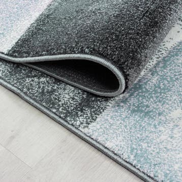 Modern Vloerkleed | Hawaii | Blokken | Blauw | 80x300 cm, Verzenden, Nieuw