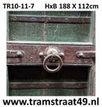 120 jaar oude deur van teakhout met donkergroene verflaag, Ophalen of Verzenden, Nieuw