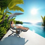 Hangstoel Elaria met zonnedak en zijvak - grijs, Tuin en Terras, Verzenden, Nieuw