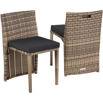 Aluminium wicker bistroset Hamburg - natuur, Verzenden, Nieuw