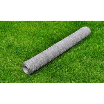 vidaXL Kippengaas 25x1 m gegalvaniseerd staal zilverkleurig, Verzenden, Nieuw, IJzer, 1 tot 2 meter