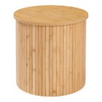 Bijzettafel Ledepid ronde tafel naturel 40x40 cm [en.casa], Verzenden, Nieuw