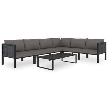 vidaXL 7-delige Loungeset met kussens poly rattan antraciet, Verzenden, Nieuw, Loungeset