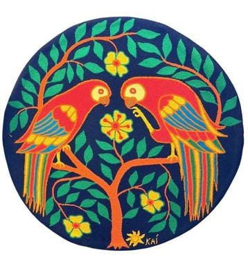 Ambachtelijk tapijt - Wandtapijt - 100 cm - 100 cm -