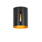 Design plafondlamp zwart met gouden binnenkant - Yana, Verzenden, Nieuw, Design